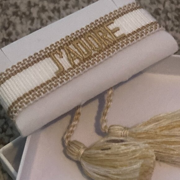 J’adore Woven Bracelet –  Beige and Cream - Picture 1 of 4